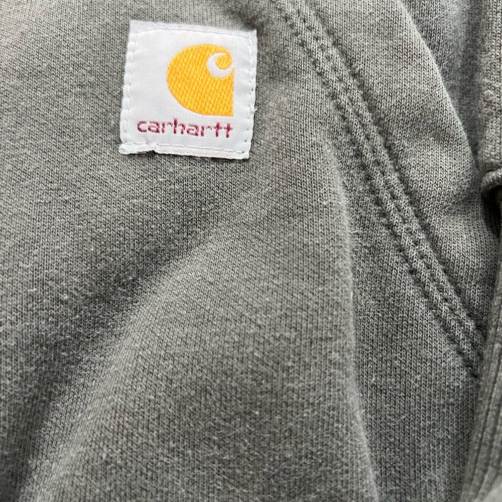 Carhartt Rain Defender Hoodie L Gray Loose Fit Workwear Pullover - Picture 2 of 9